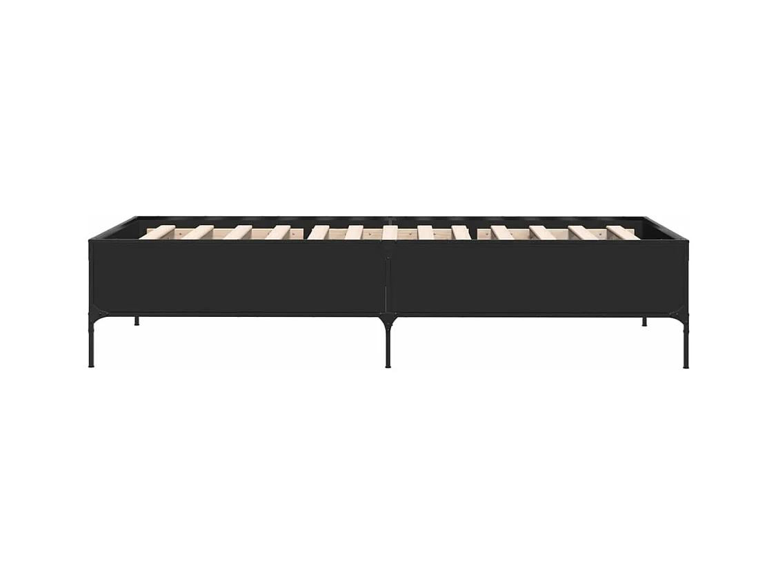 Cadre de lit sans matelas noir 75x190 cm