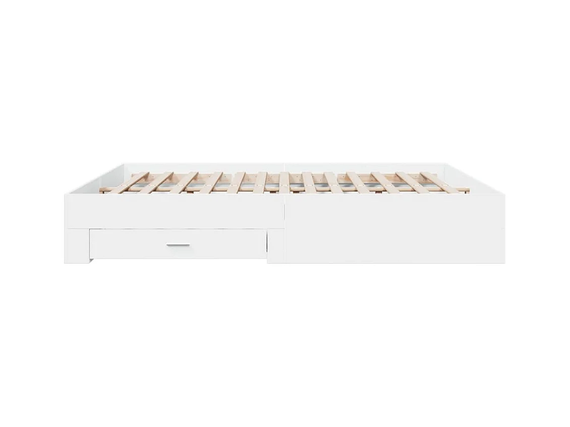 Giroletto con Cassetti Bianco 200x200 cm in Legno Multistrato
