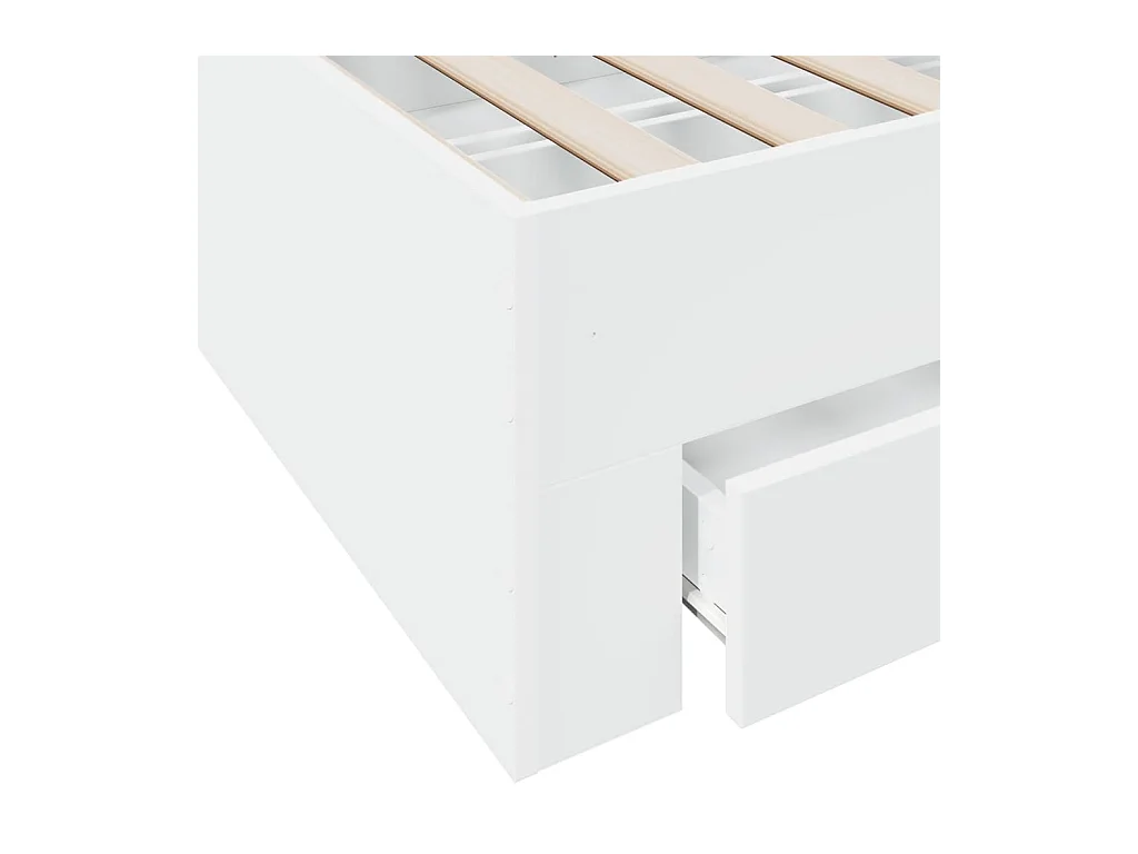 Giroletto con Cassetti Bianco 200x200 cm in Legno Multistrato