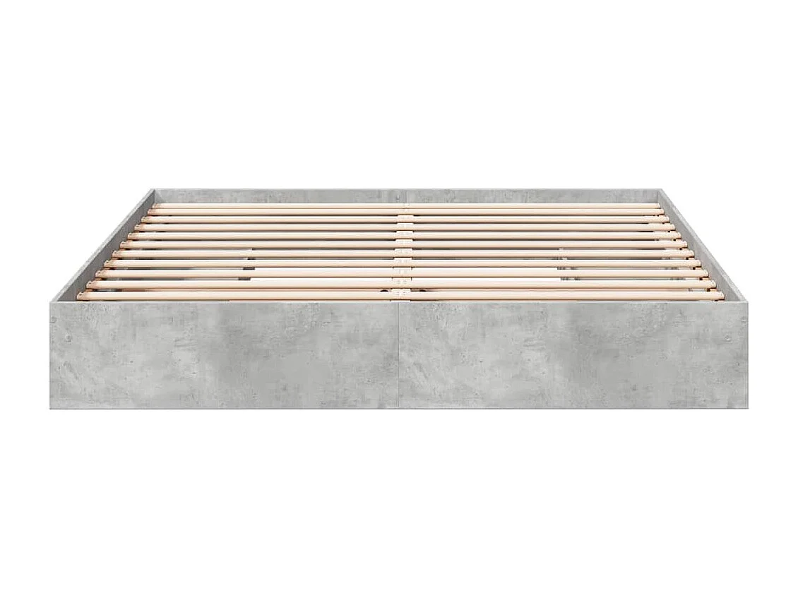 Bedframe met lades bewerkt hout betongrijs 200x200 cm