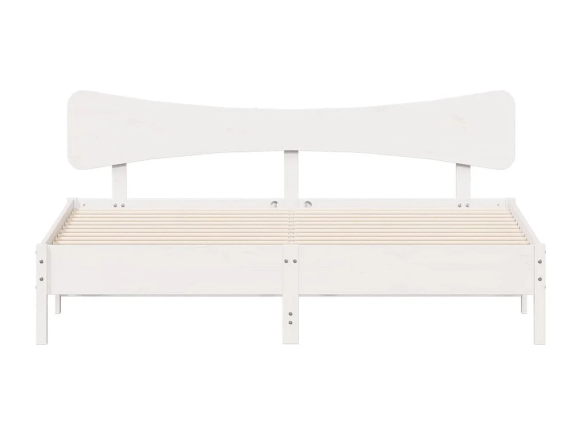 Cadre de lit sans matelas blanc 180x200 cm bois massif de pin