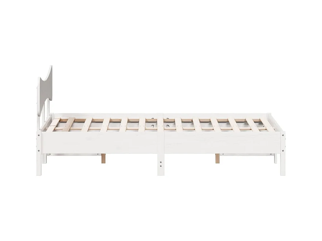 Bedframe zonder matras massief grenenhout wit 180x200 cm