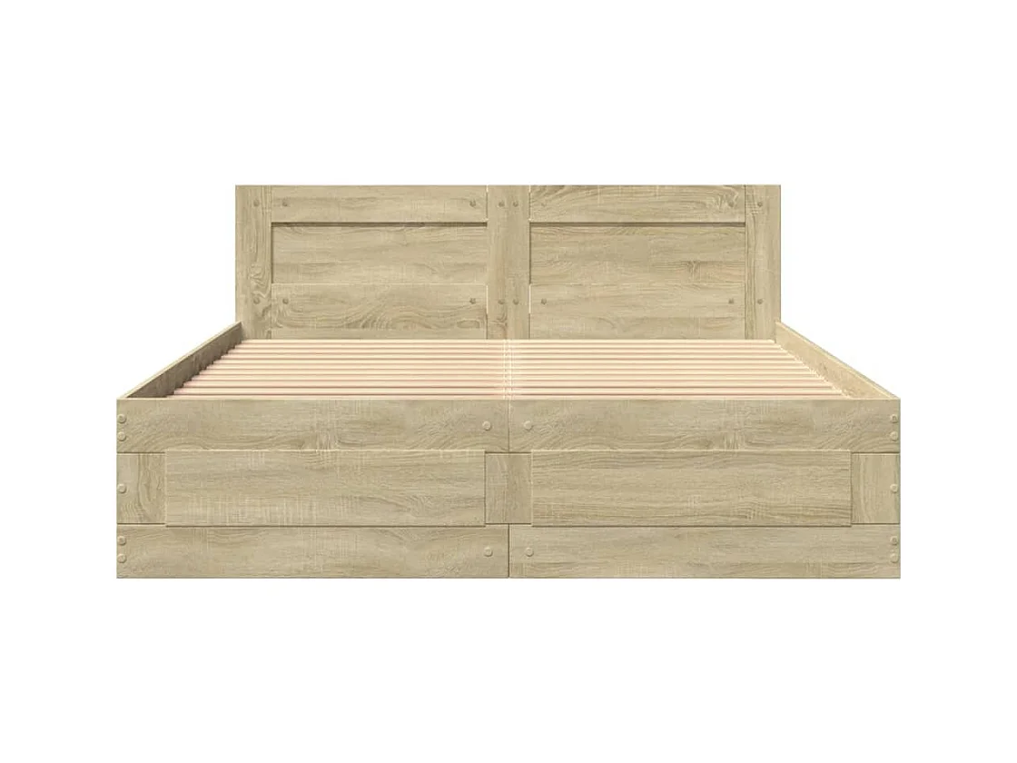Bedframe met hoofdeinde bewerkt hout sonoma eiken 140x200 cm
