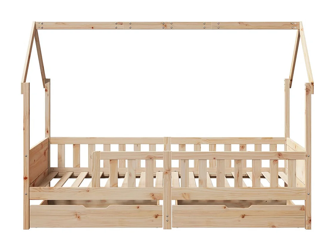 Kinderbett mit Schubladen 90x190 cm Massivholz Kiefer