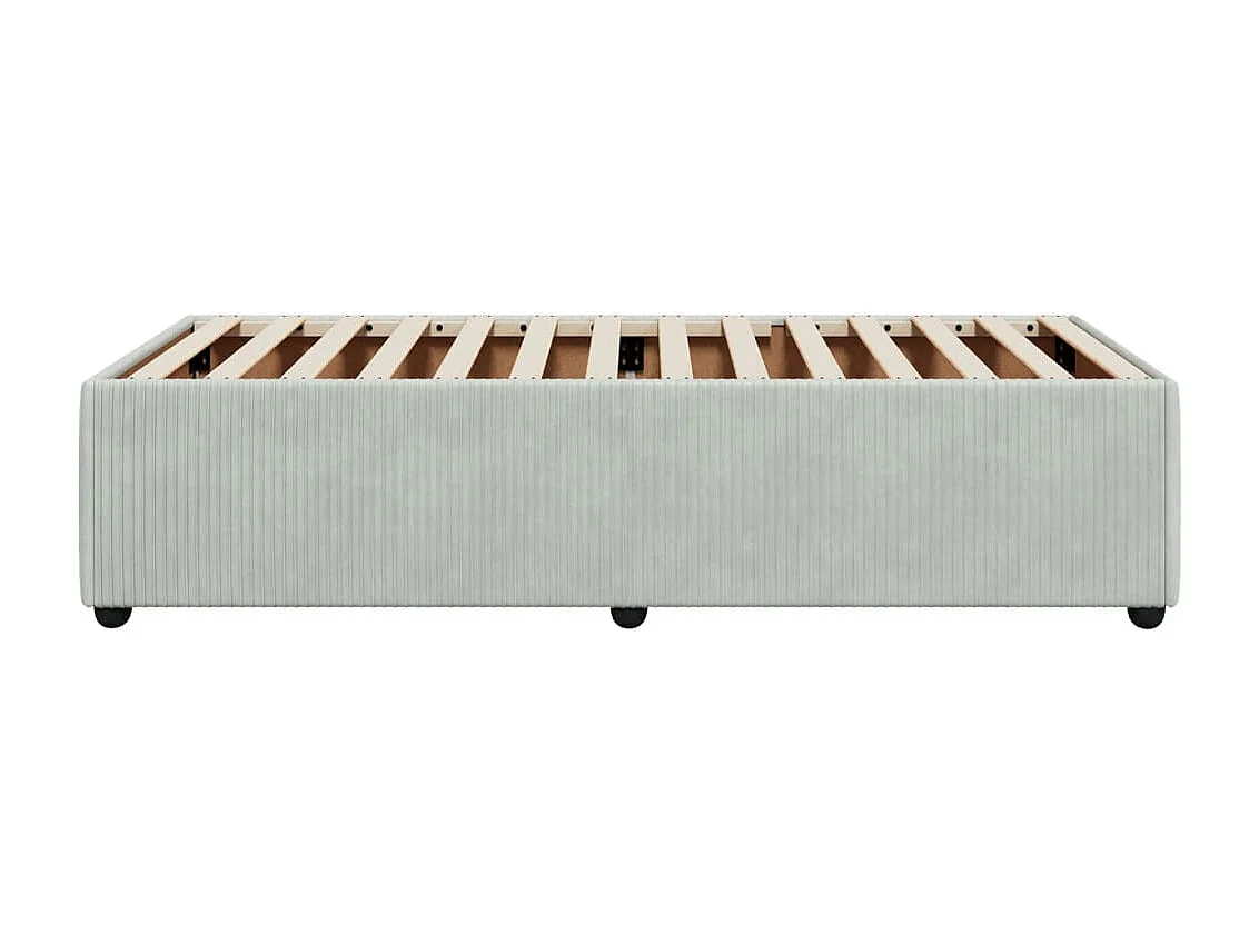 Cadre de lit sans matelas gris clair 90x190 cm velours