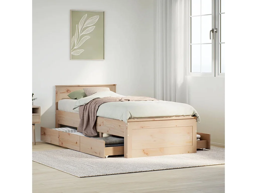 Giroletto senza Materasso con Testiera 75x190 cm Massello Pino