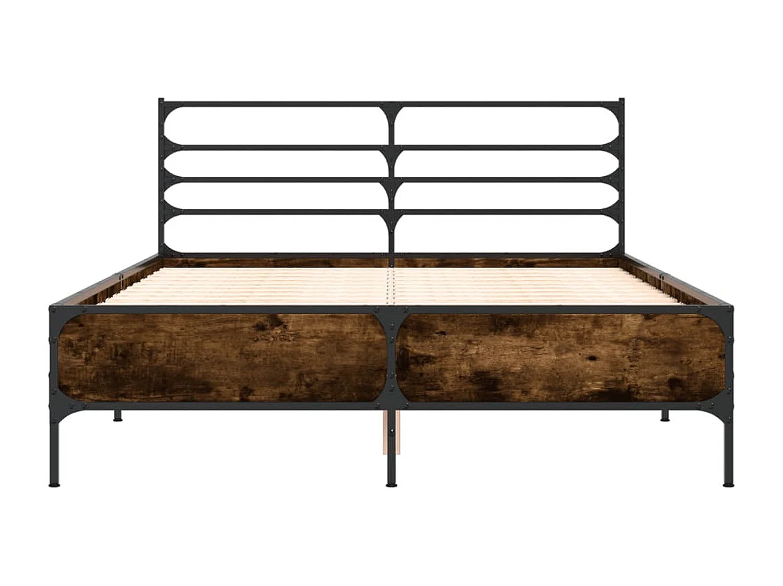 Cadre de lit sans matelas chêne fumé 140x200 cm