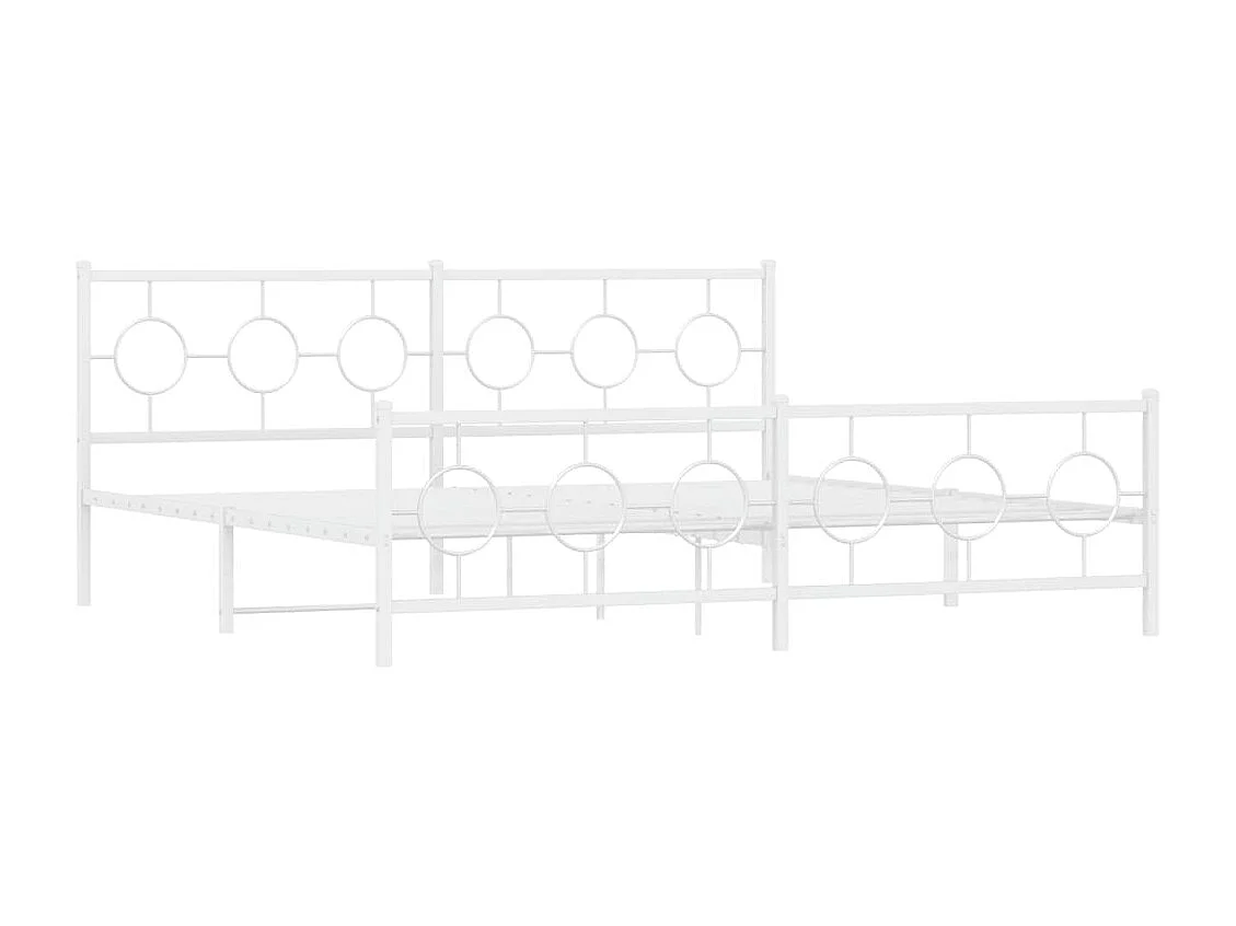 Bedframe met hoofd- en voeteneinde metaal wit 193x203 cm