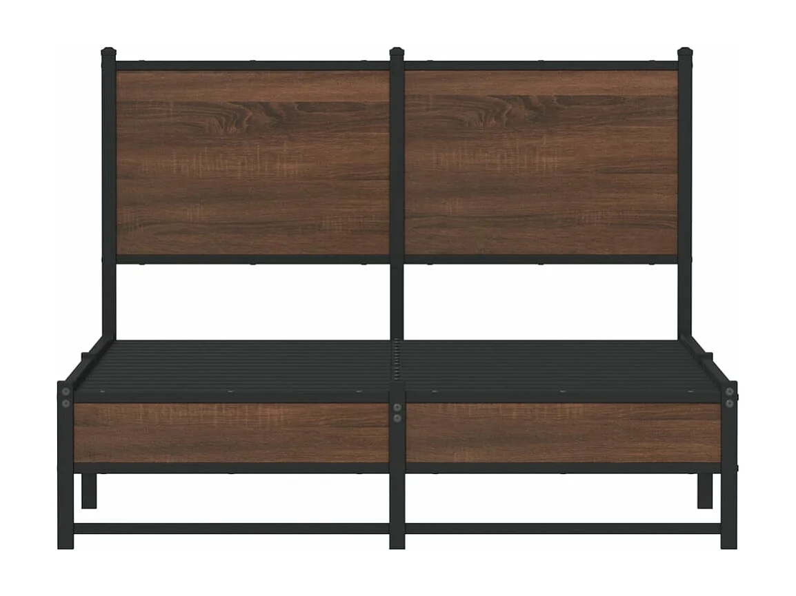 Cadre de lit en métal sans matelas chêne marron 120x200 cm
