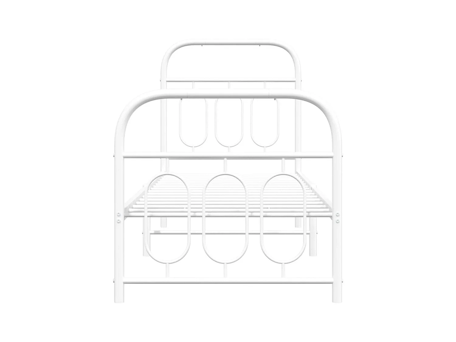 Bedframe met hoofd- en voeteneinde metaal wit 75x190 cm