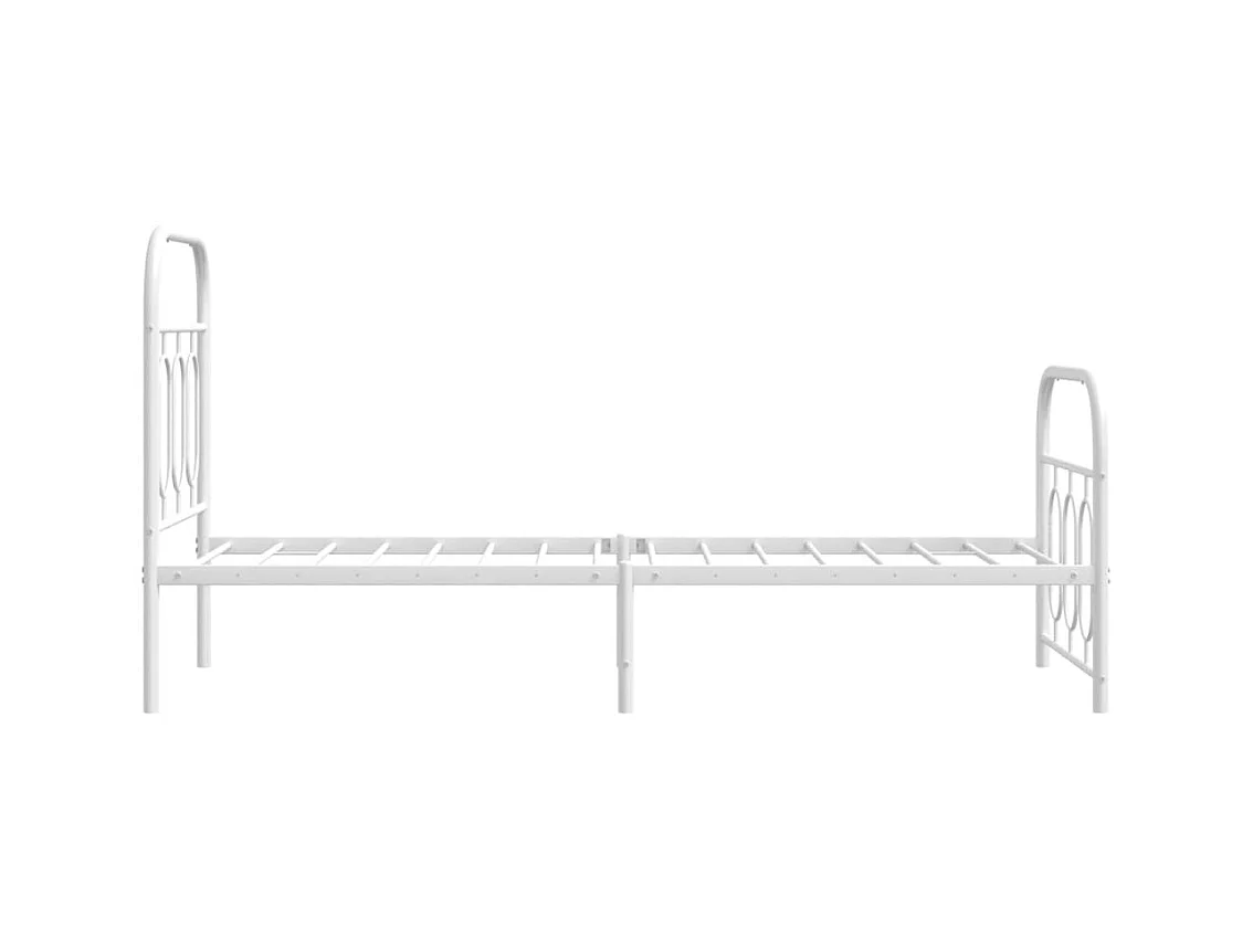 Bedframe met hoofd- en voeteneinde metaal wit 75x190 cm