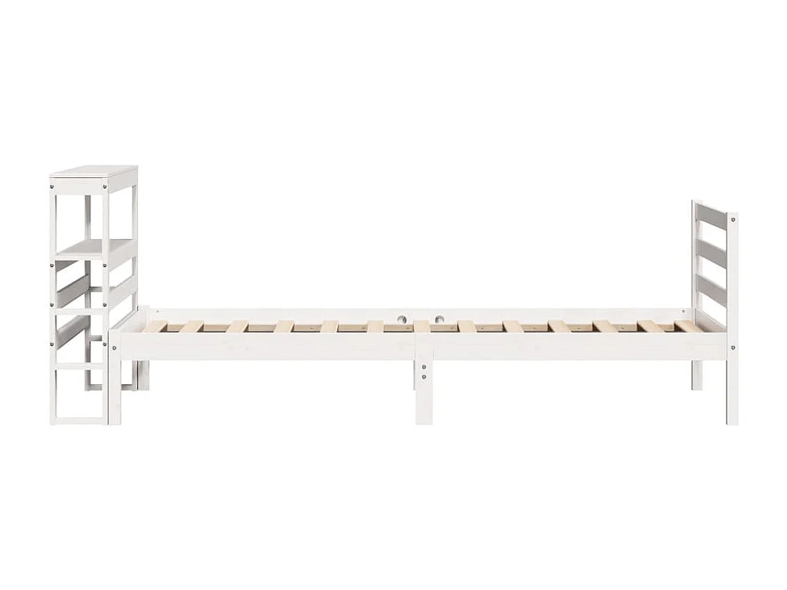 Letto senza Materasso Bianco 90x190 cm in Legno Massello Pino