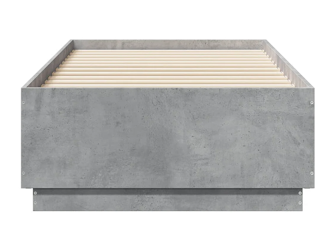 Cadre de lit sans matelas gris béton 75x190 cm