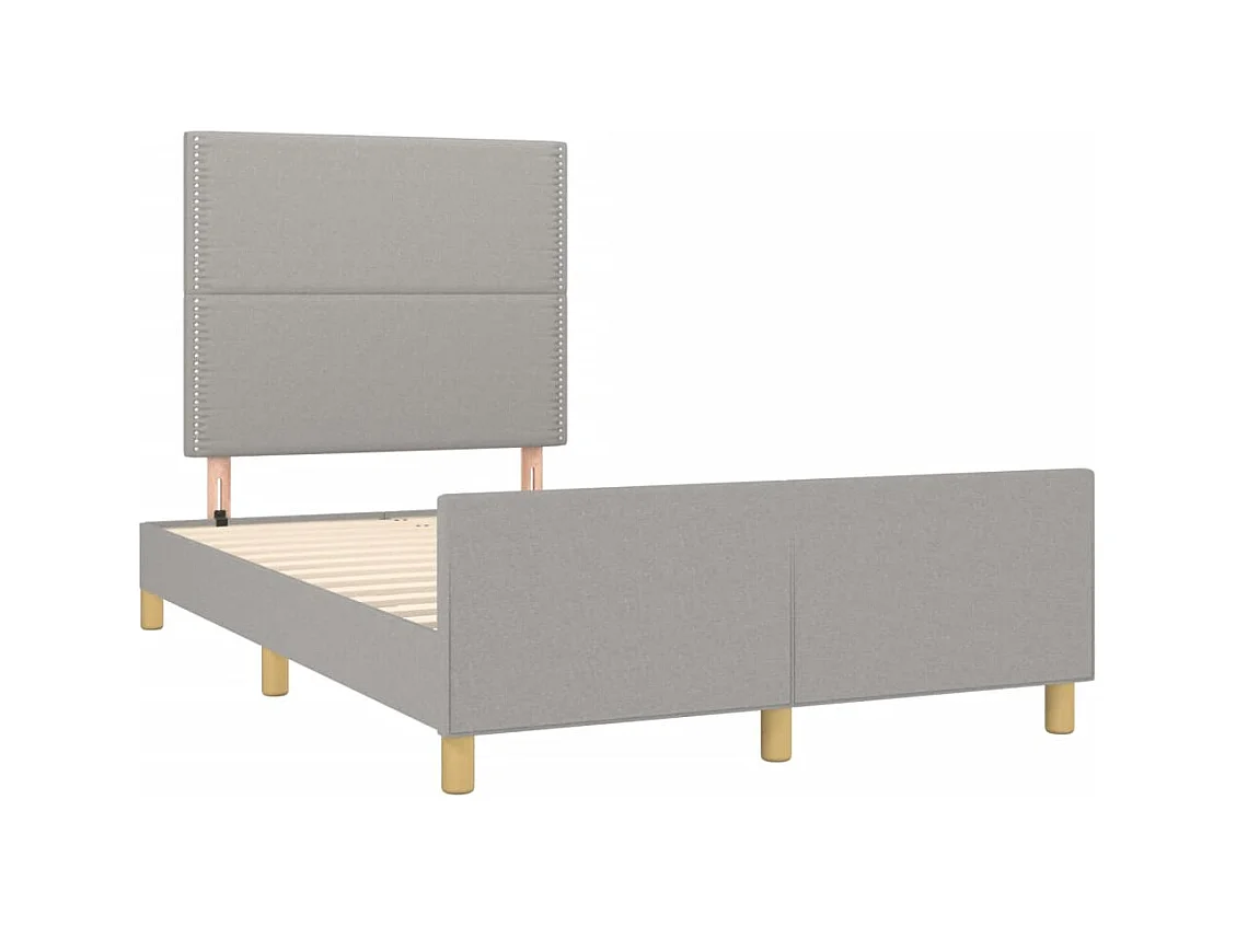 Bedframe met hoofdbord lichtgrijs 120x190 cm