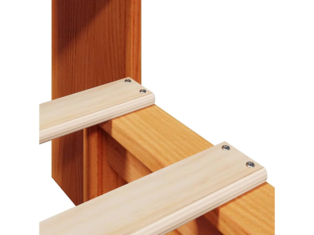 Lit bibliothèque sans matelas cire marron 75x190 cm bois massif