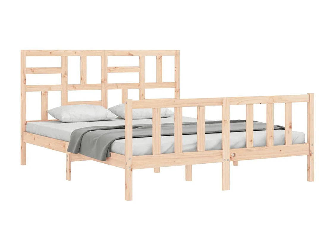 Cadre de lit sans matelas 160x200 cm bois massif de pin