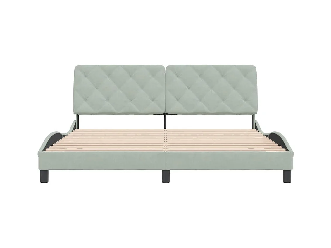 Estructura de cama sin colchón terciopelo gris claro 180x200 cm