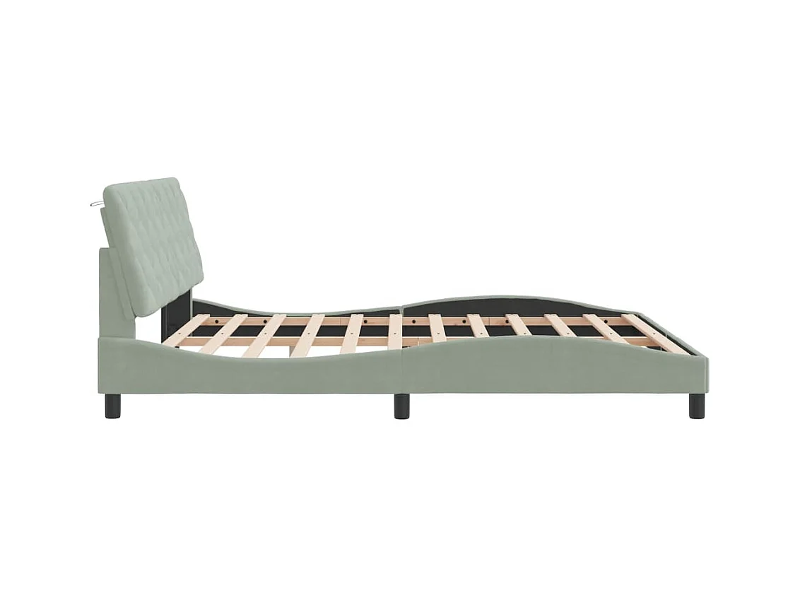 Estructura de cama sin colchón terciopelo gris claro 180x200 cm