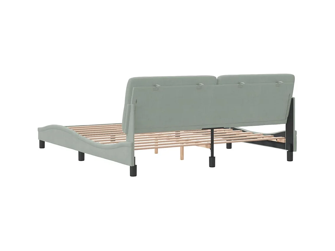 Estructura de cama sin colchón terciopelo gris claro 180x200 cm