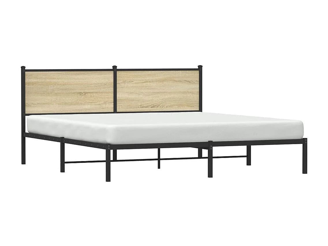 Estructura de cama sin colchón metal roble Sonoma 180x200 cm