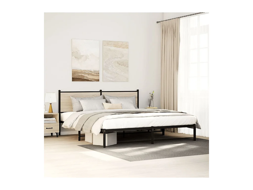 Bedframe zonder matras metaal sonoma eikenkleurig 180x200 cm