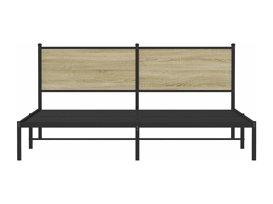 Cadre de lit en métal sans matelas chêne sonoma 180x200 cm