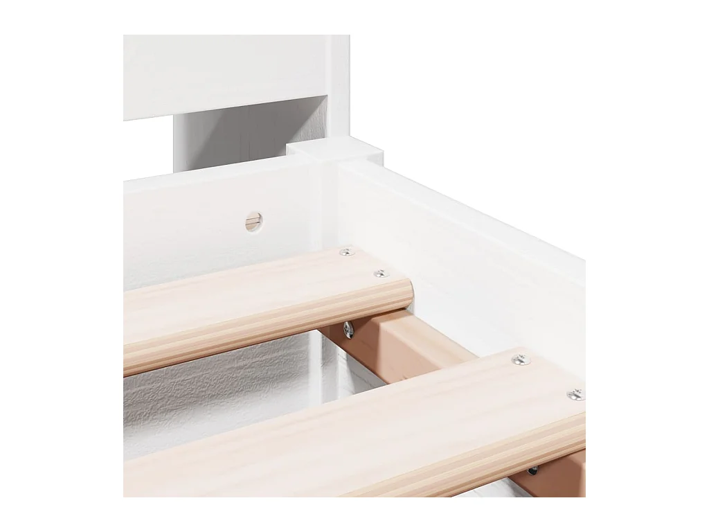 Lit bibliothèque sans matelas blanc 140x190 cm bois pin massif