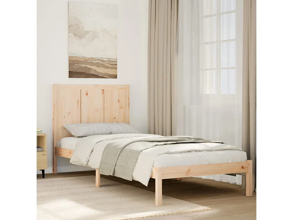 Bedframe extra lang zonder matras massief hout 100x210 cm