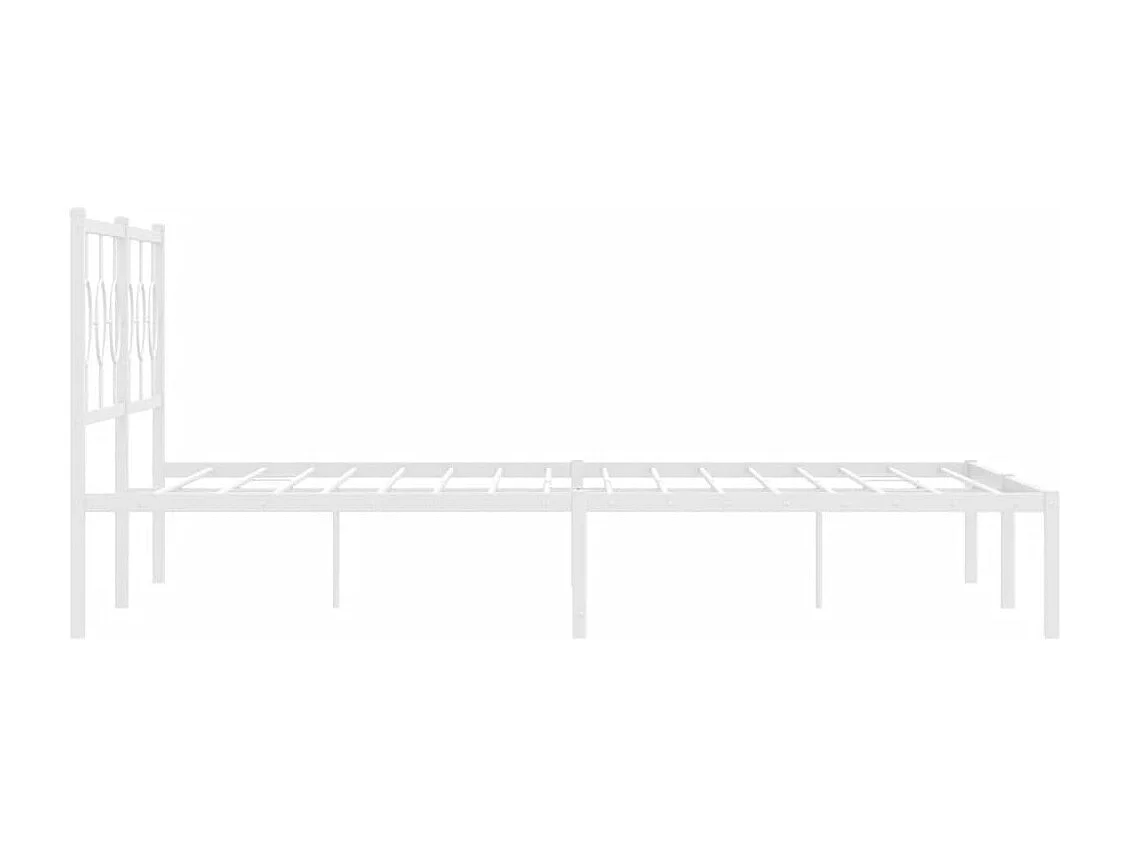 Estrutura de cama com cabeceira 183x213 cm metal branco