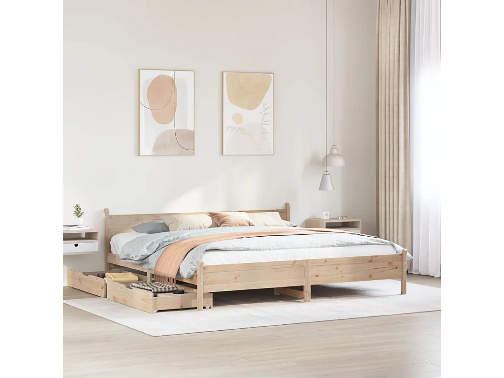 Cama sem colchão 180x200 cm madeira de pinho maciça