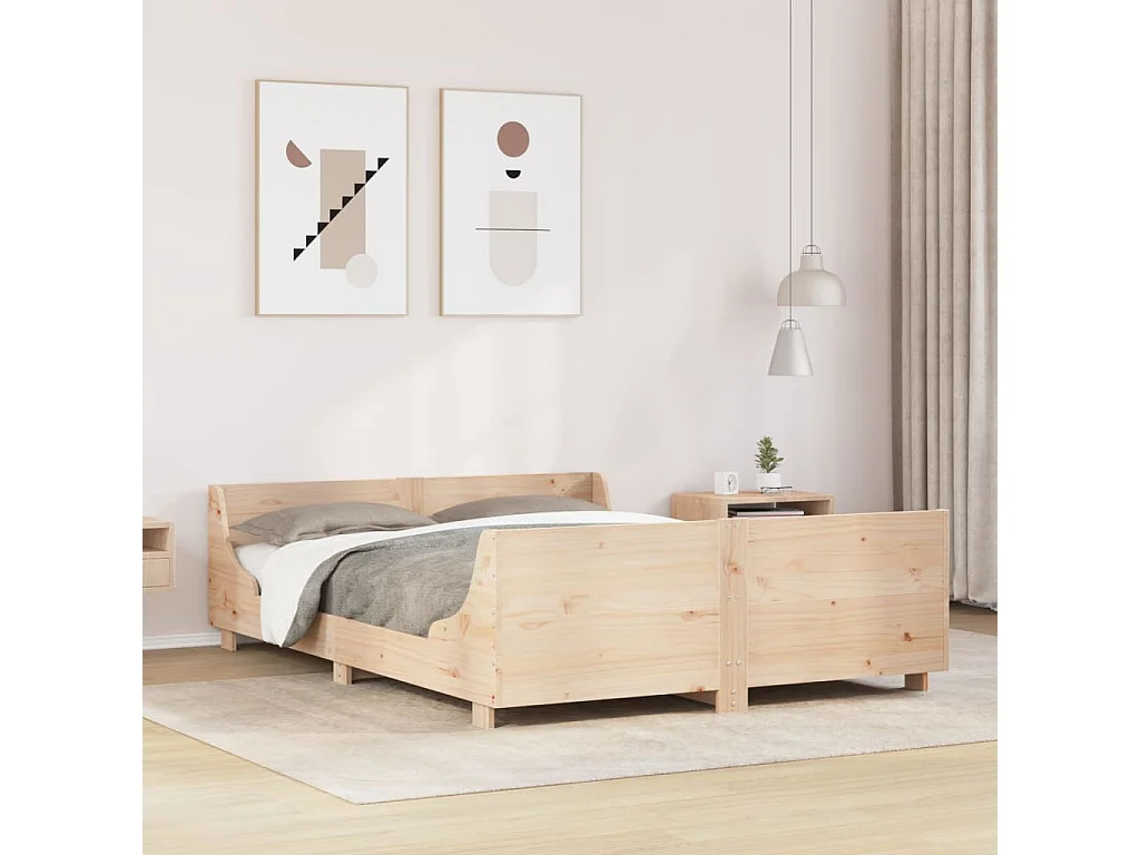Cadre de lit sans matelas 150x200 cm bois de pin massif