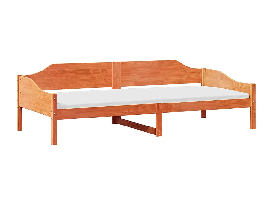 Cadre de lit sans matelas cire marron 90x200 cm bois pin massif
