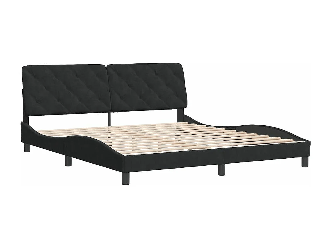 Cadre de lit sans matelas noir 180x200 cm velours