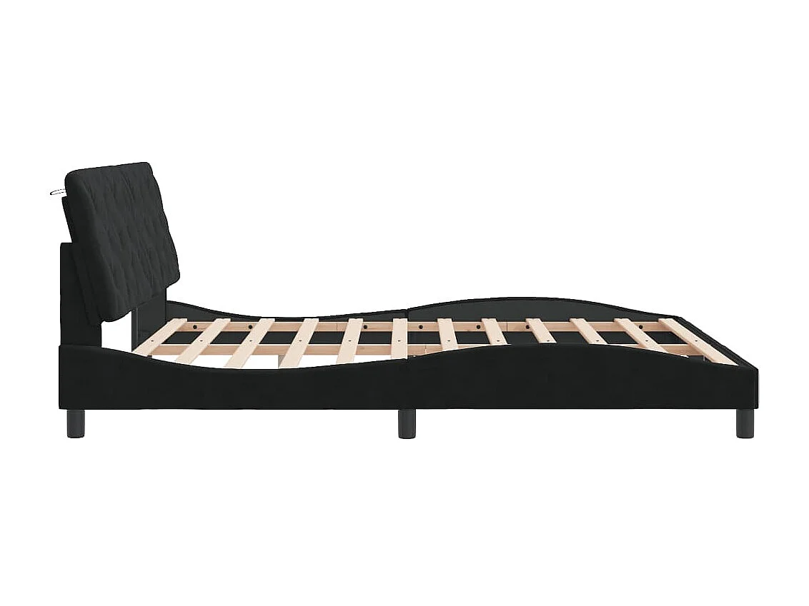 Cadre de lit sans matelas noir 180x200 cm velours