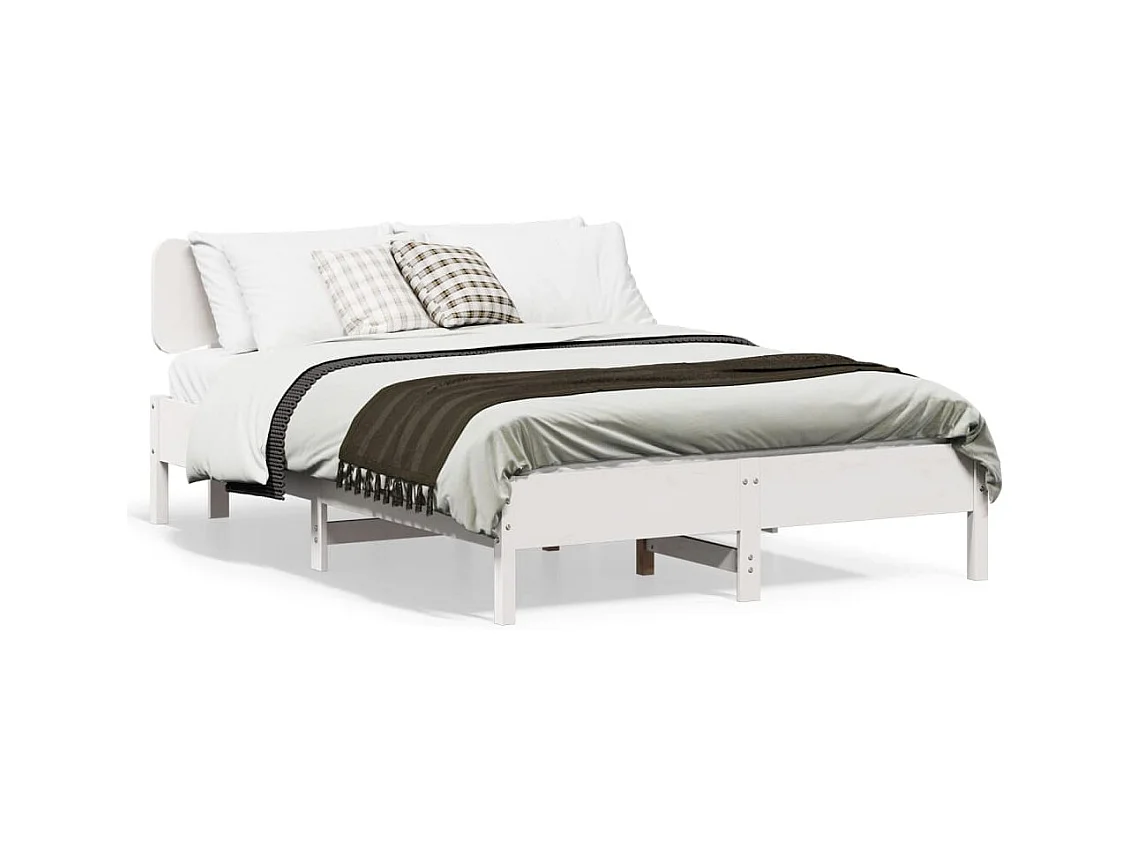 Cadre de lit sans matelas blanc 120x190 cm bois de pin massif