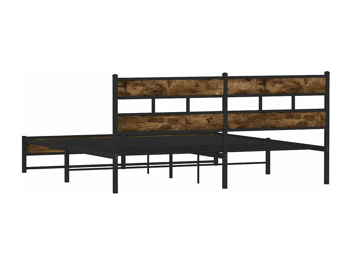 Estructura de cama sin colchón metal roble ahumado 183x213 cm