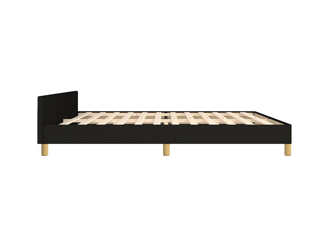 Cadre de lit sans matelas noir 200x200 cm tissu