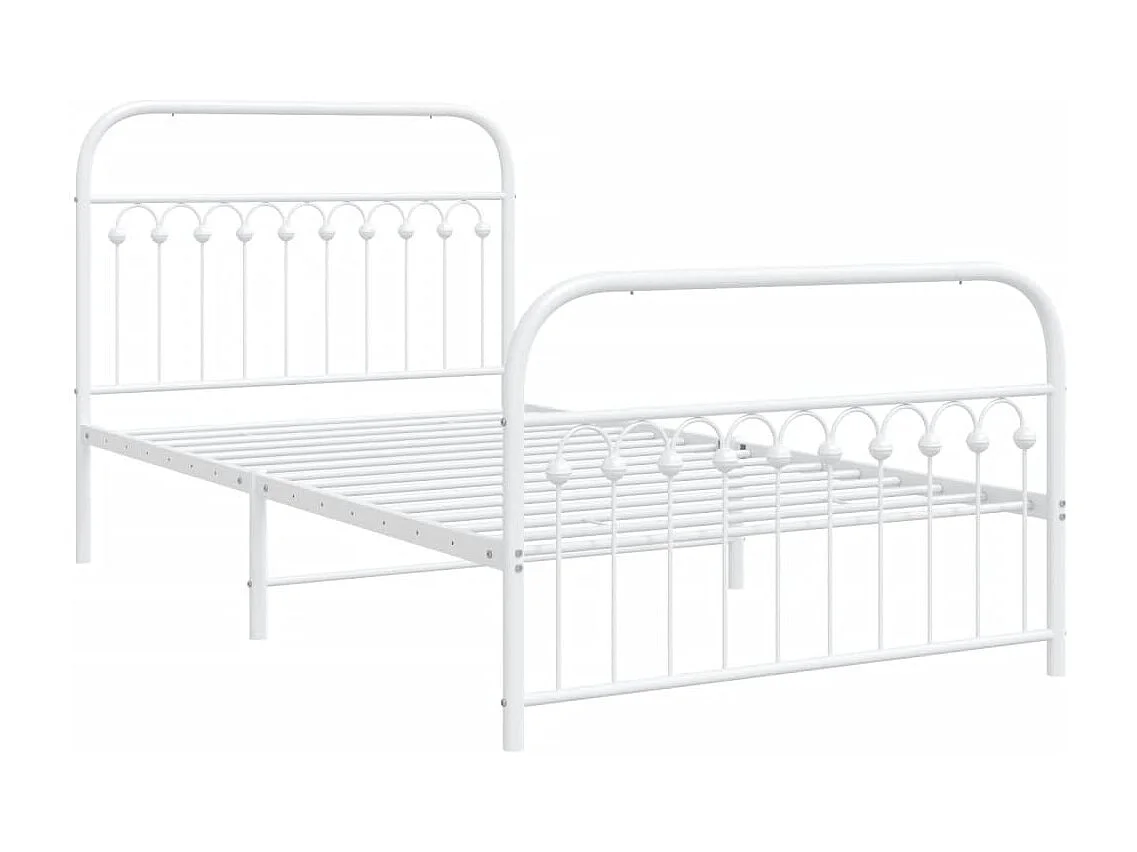Estructura cama sin colchón con estribo metal blanco 107x203 cm