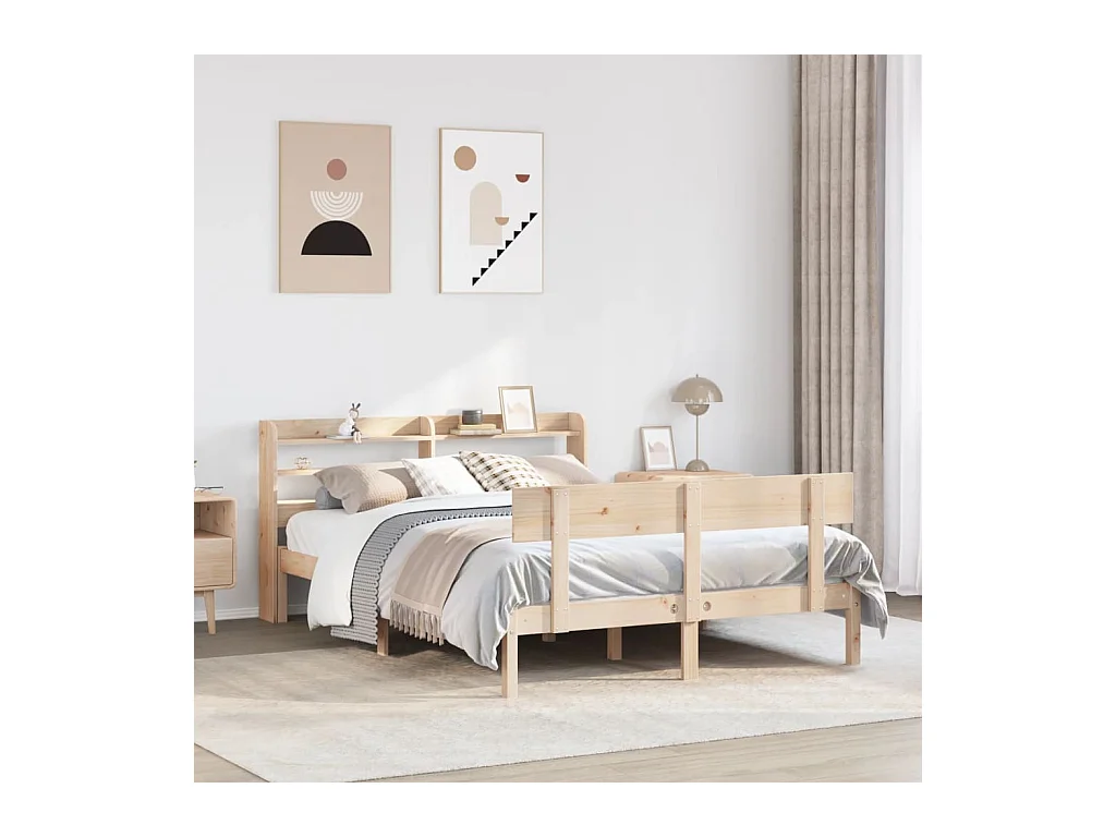 Cadre de lit sans matelas 150x200 cm bois de pin massif