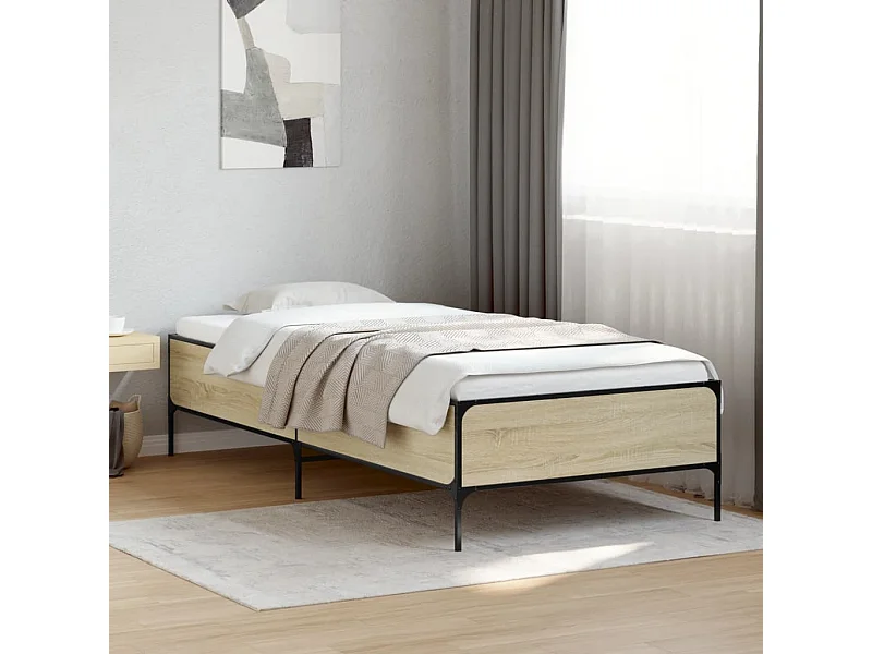 Cadre de lit sans matelas chêne sonoma 90x190 cm