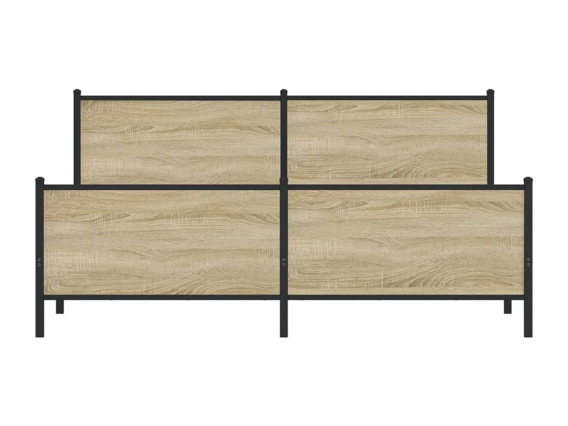 Cadre de lit en métal sans matelas chêne sonoma 193x203 cm