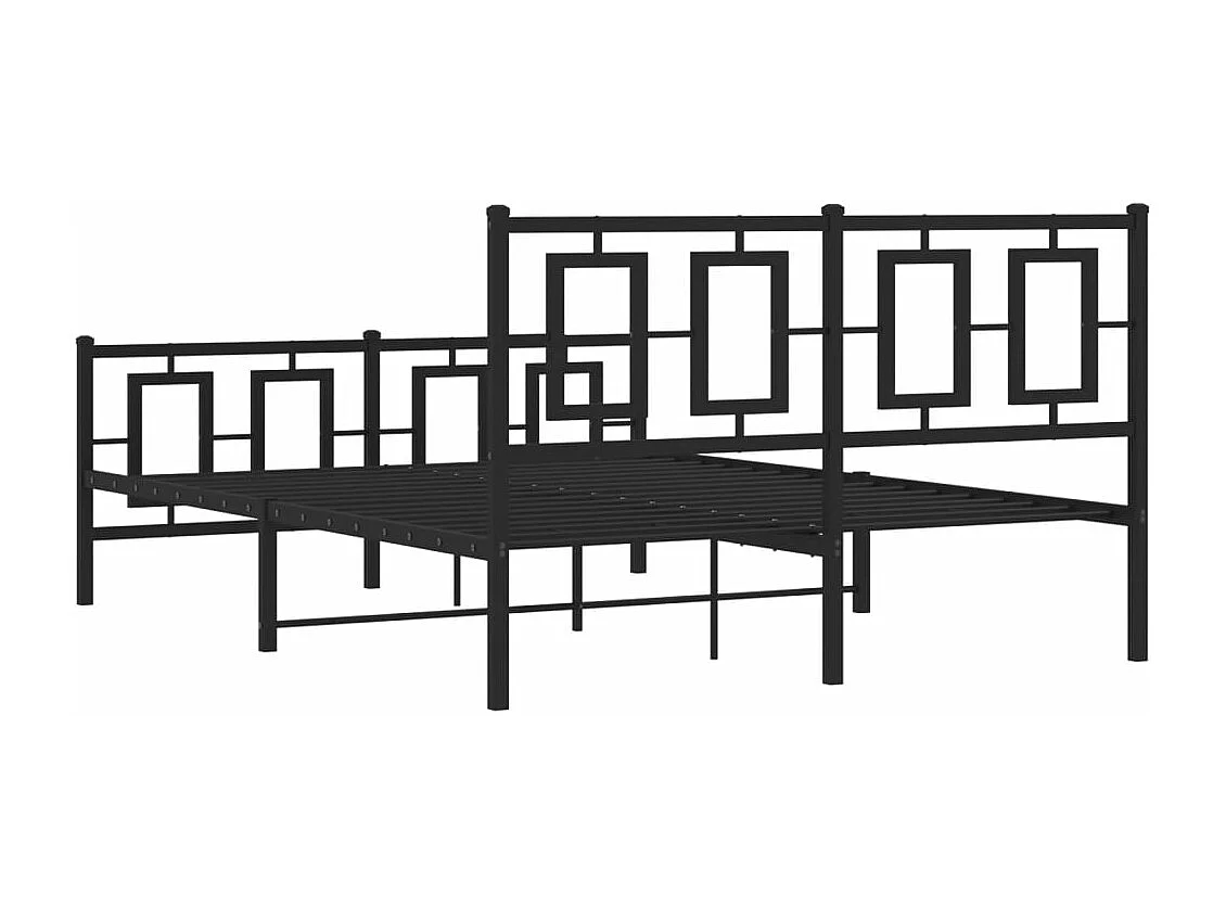 Giroletto con Testiera e Pediera Metallo Nero 140x200 cm