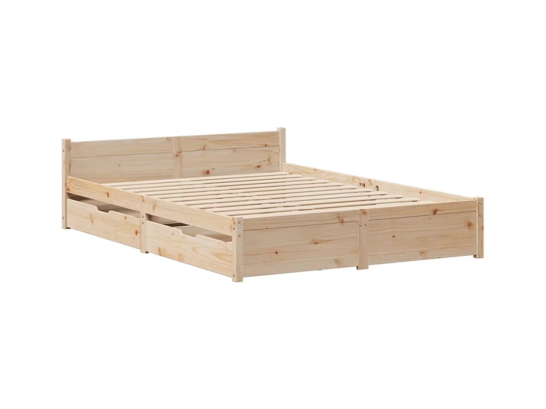 Cadre de lit sans matelas 120x200 cm bois de pin massif