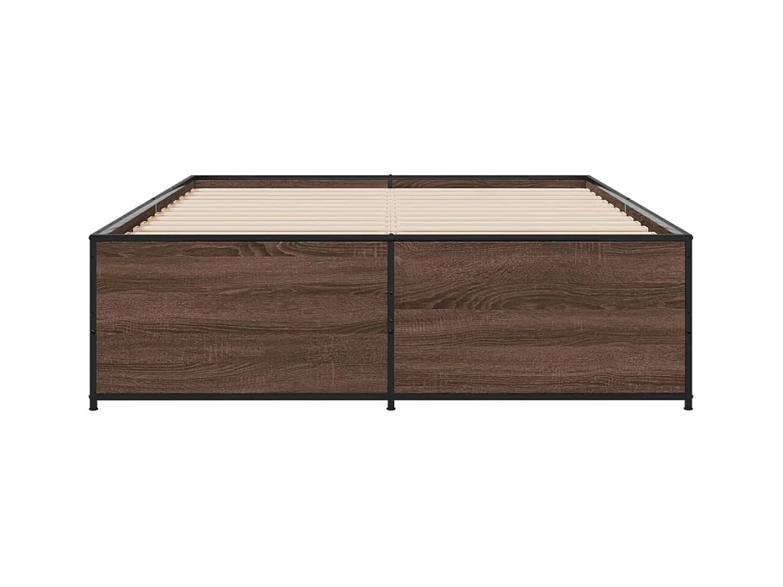 Cadre de lit sans matelas chêne marron 135x190 cm