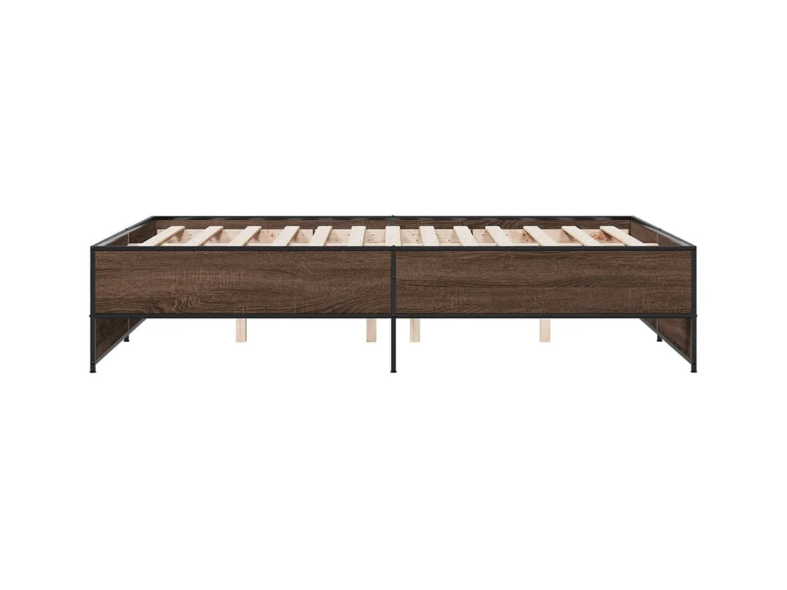 Cadre de lit sans matelas chêne marron 135x190 cm