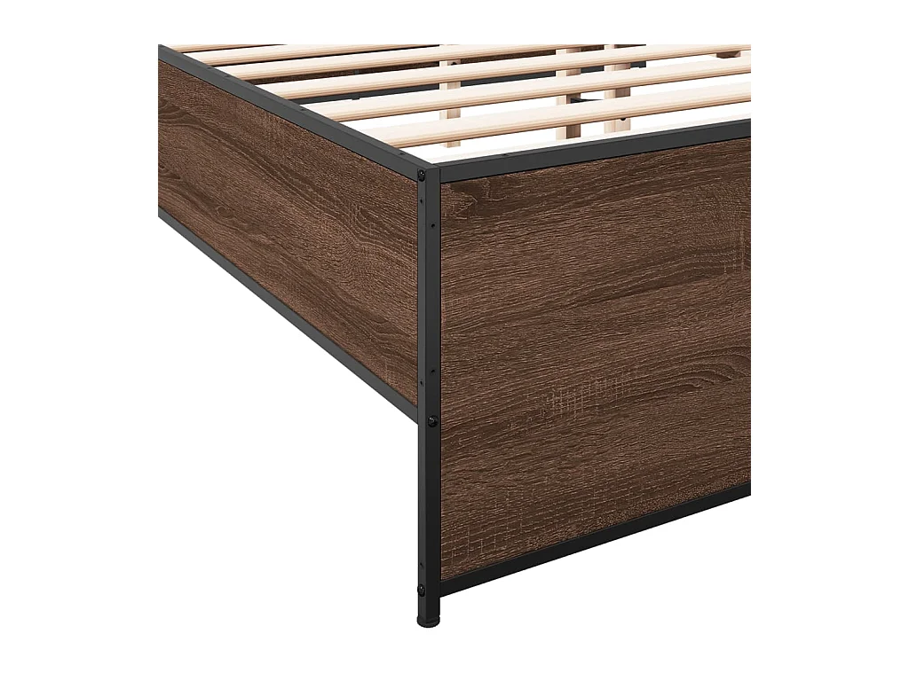 Cadre de lit sans matelas chêne marron 135x190 cm
