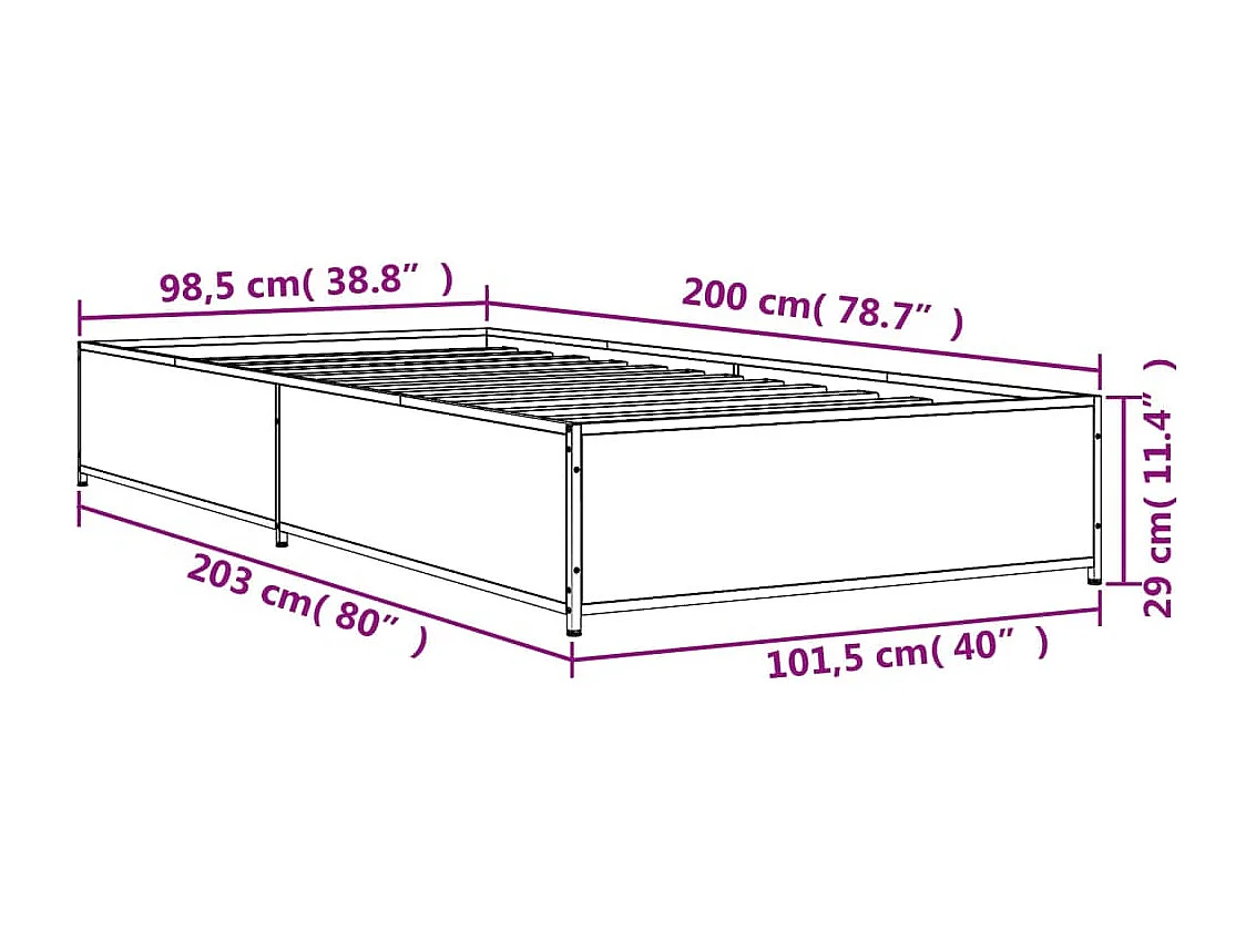 Giroletto Rovere Fumo 100x200 cm in Legno Multistrato e Metallo