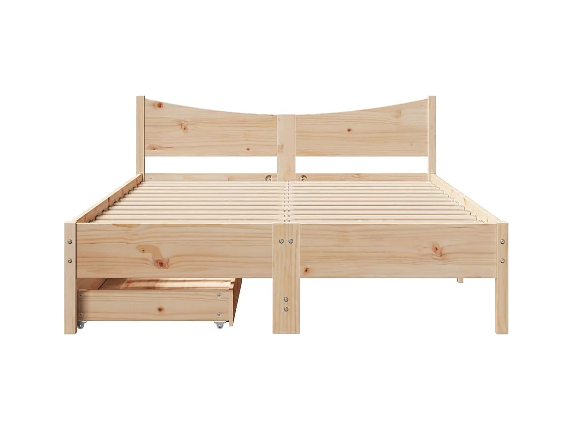 Cadre de lit avec tiroirs 150x200 cm bois de pin massif