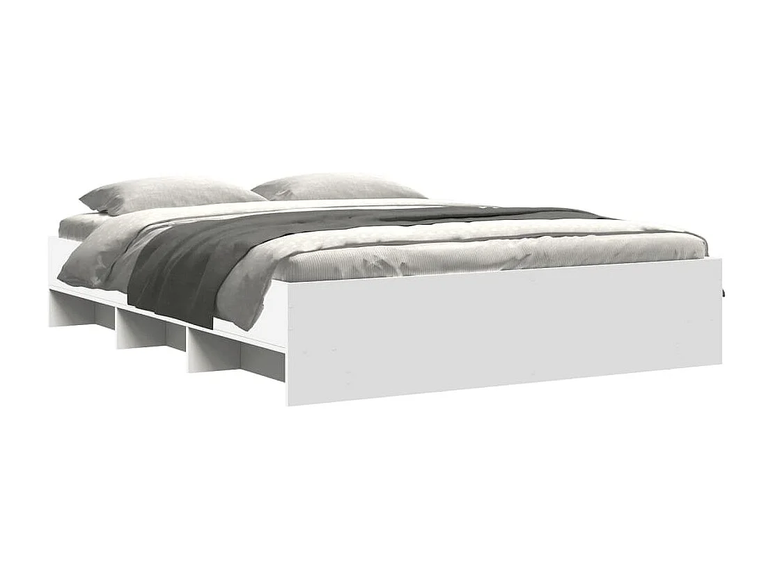 Cadre de lit sans matelas blanc 150x200 cm bois d'ingénierie