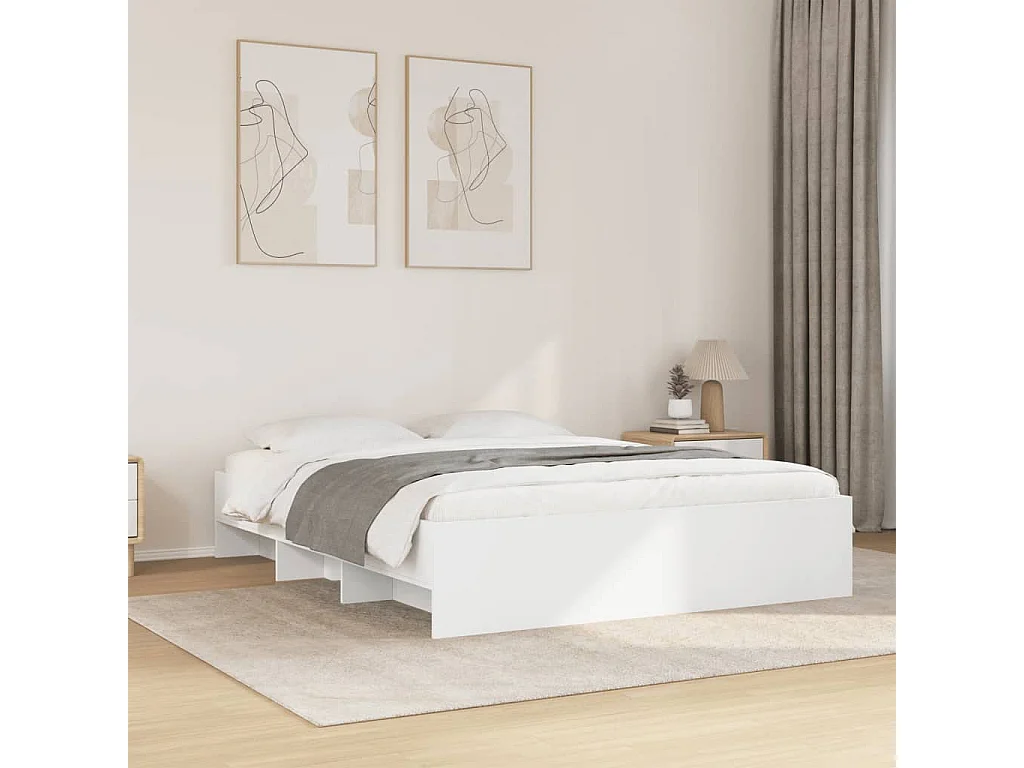 Estrutura de cama 150x200 cm derivados de madeira branco